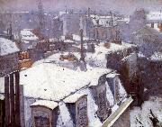Gustave Caillebotte Snow-covered roofs in Paris Germany oil painting artist